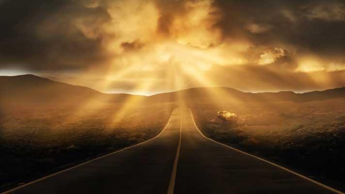 light on road