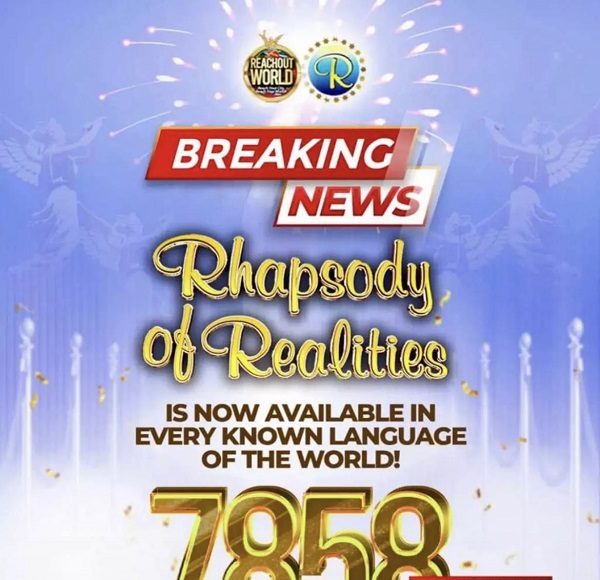 Rhapsody of Realities Hits 7858 Language Translations.