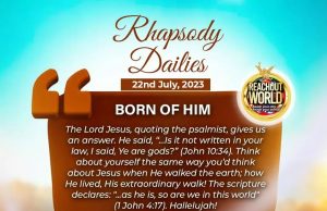 Saturday 22nd July, Today’s Article: Born Of Him