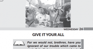 Wednesday 26th July, Today’s Article: Give It Your All