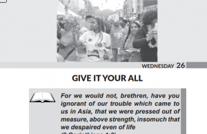 Wednesday 26th July, Today’s Article: Give It Your All