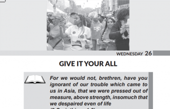 Wednesday 26th July, Today’s Article: Give It Your All