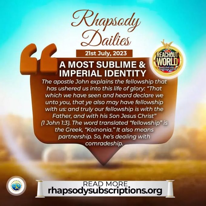 Friday 21st July, Today’s Article: A Most Sublime And Imperial Identity